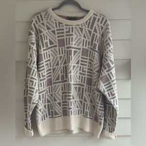Jantzen Vintage Abstract Patterned Crewneck Sweater Men’s Size XL